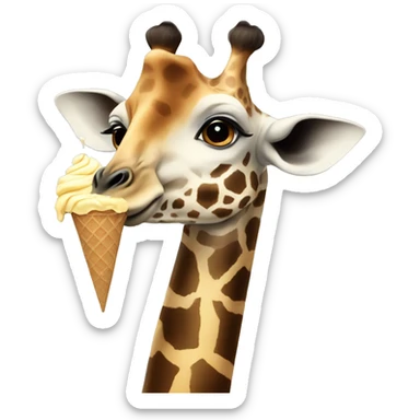 Giraffe eating ice cream sticker