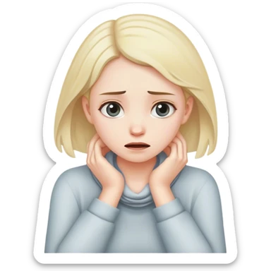 girl with her hands around her neck dying sticker