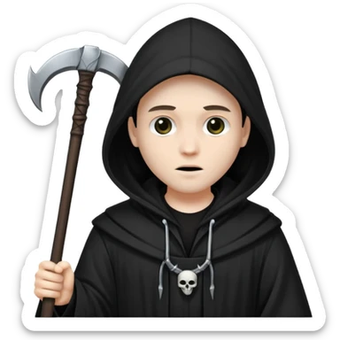 la mort avec sa capuche et sa faux sticker