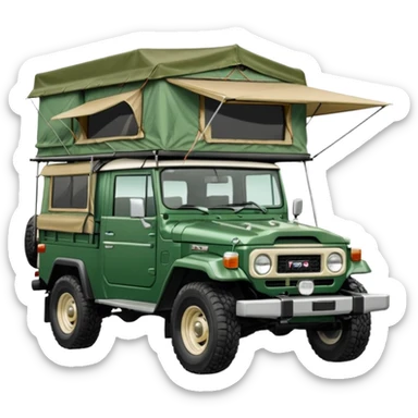 FJ45 Land Cruiser Ute With tray and rooftop tent sticker