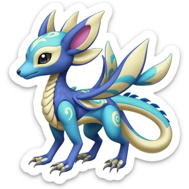 Meloetta-Sergal-Cresselia-Palkia-Stitch-Fakémon-creature-hybrid sticker