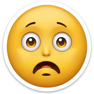 Simple Round Yellow Worried Concerned Scared Emoji Expression  sticker