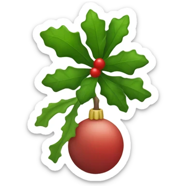 mistletoe with sniw sticker