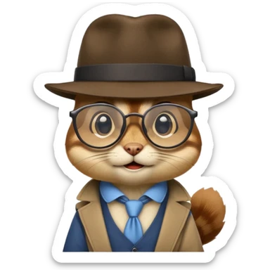 chipmunk with glasses and fedora sticker