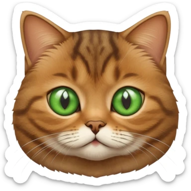 Face of a very cute Brown Tabby British Shorthair cat.Face of a very cute Brown Tabby British Shorthair cat. sticker