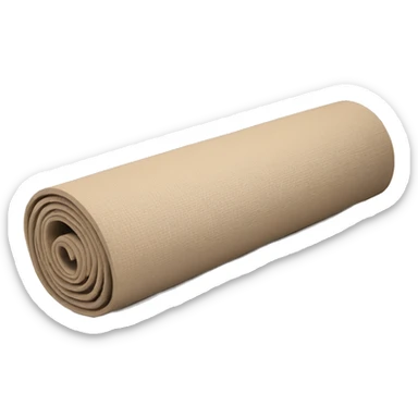 beige half rolled out yoga mat sticker