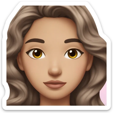 hispanic pretty girl with brown hair and light  pale skin in pink shirt coquette aesthetic sleeping sticker