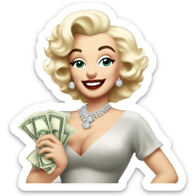 Marilyn Monroe with money  sticker