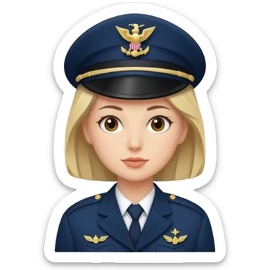 Female navy soldier, bigger face. sticker