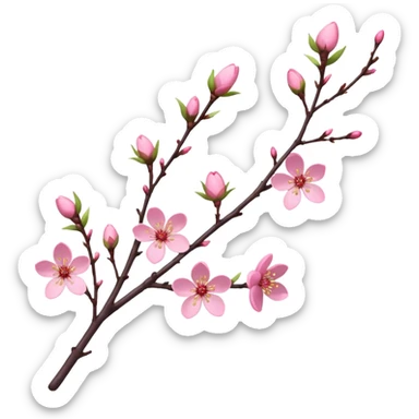 sakura branch with buds sticker