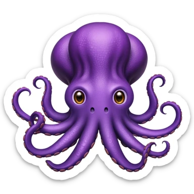 Eggplant and octopus emoji merge where the octopus' had is an eggplant  sticker