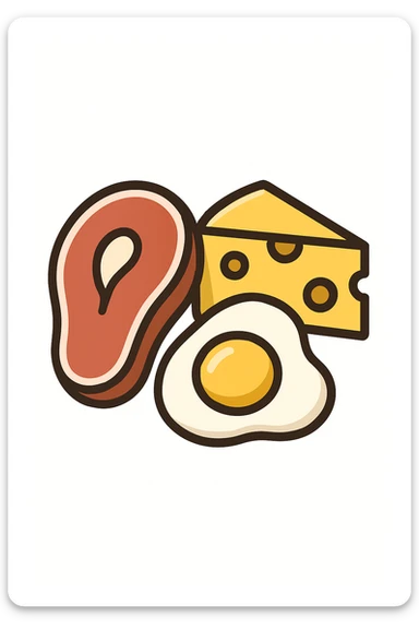 Proteine alimentari su sfondo isolato fammi un icona sticker