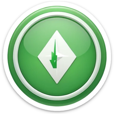 make me a emoji with green circle with a white arrow gonig up sticker