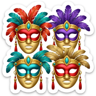 ancient Roman party masks sticker