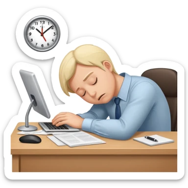 falling asleep at work sticker