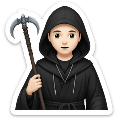 la mort avec sa capuche et sa faux sticker