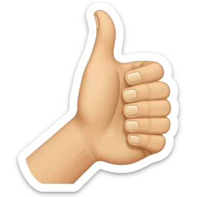 Design a single emoji that merges thumbs-up and thumbs-down into one clear glyph (ambivalent reaction). Use a flat emoji style, clean vector edges, center composition, 1:1 canvas, transparent background. The two thumbs interlock in a yin-yang style or a split-down-the-middle hybrid,  sticker