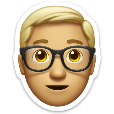 emotionless emoji in transparent glasses sticker