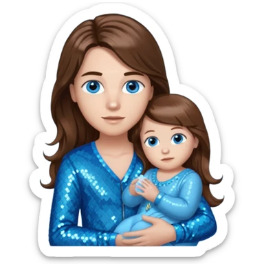 Benson Boone (b.2002), Pop Singer with blue eyes, long brown hair, baby blue sequin outfit sticker