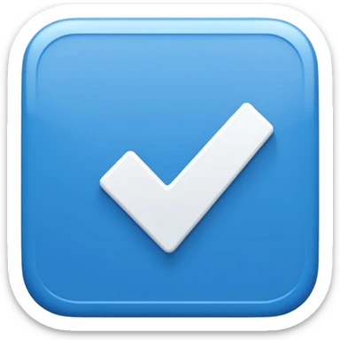 White Checkmark in blue box sticker