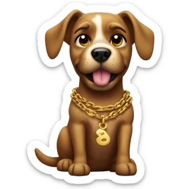scrappy dog with a gold necklace  sticker