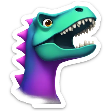 A dinosaur at a rave sticker