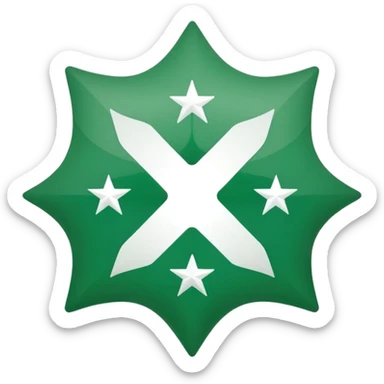 logo BNP Paribas fidèle, carré vert avec quatre étoiles blanches sticker