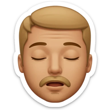 A male with closed eyes but the mouth is blowing out sticker