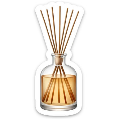 Reed diffuser in clear glass sticker
