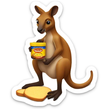kangaroo eating vegemite sticker