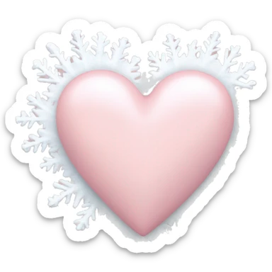 Light pink heart with snowflakes around it ￼ sticker
