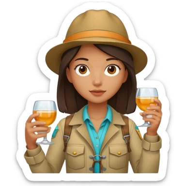 a young female explorer with magnificer glass sticker