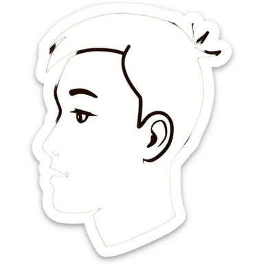 profile view of face from side sticker