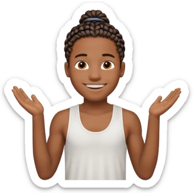 Je veut un garçon qui a des  tresse mi long c un renoi il porte un débardeur blanch sticker