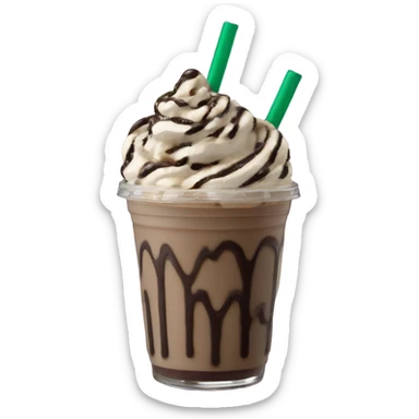 Magical Starbucks mocha cookie crumble Frappuccino drink with chocolate drizzle sticker