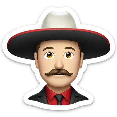  Elon musk eloncho with big mustache and black sombrero mexican hat and Tesla logo red green white Mexican shirt Tesla symbol token sticker