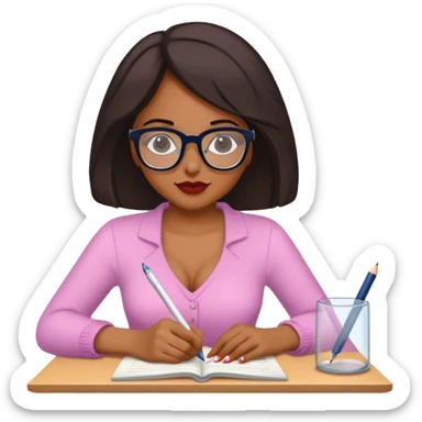 escritora mulher escrevendo um livro de romance sticker