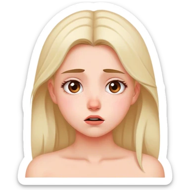 a girl who looks to the side and is desperate sticker