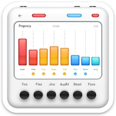 Audio equalizer interface with frequency bands and sliders sticker