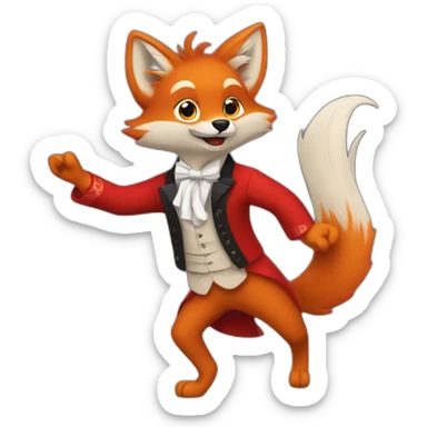 Renard qui danse le flamenco  sticker