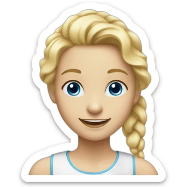 smile girl blond with blue eyes sticker