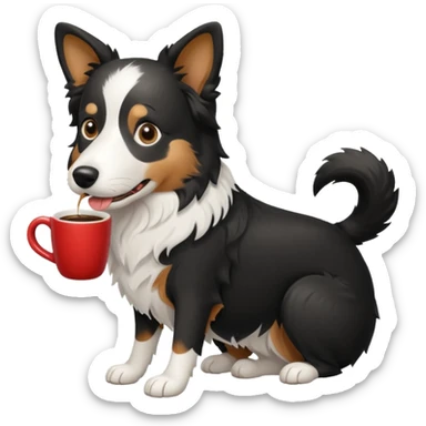 Border collie café con blanco sticker