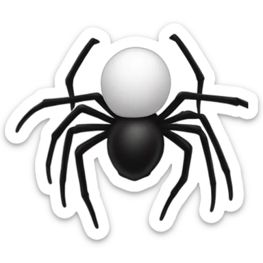 white and black split spider mascot sticker