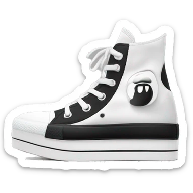 Black and white platform converse platform shoes sticker