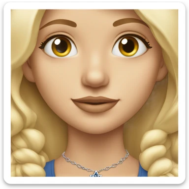 blonde girl with star of david necklace  sticker
