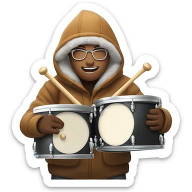 Drumming in a blizzard  sticker