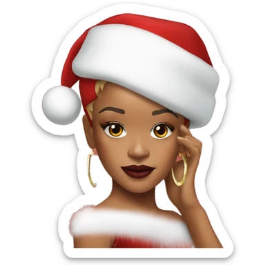 Rihanna as santa claus sticker