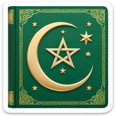 Closed Quran with the Islamic Symbol on it (moon and star) sticker