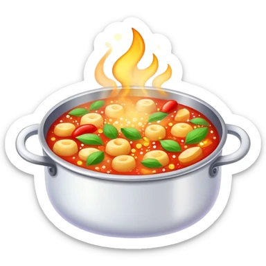 steaming hot delicious dish with sparkles sticker