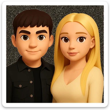 Slightly increase the volume of the upper body of the girl and slightly rotate her to face forward, preserving the style of the original image. sticker